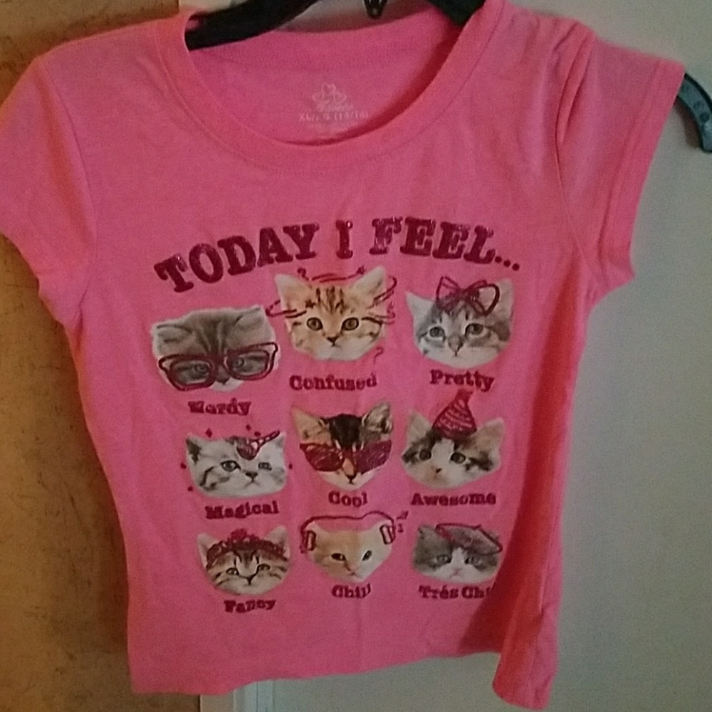 Pink kitty "how I feel" shirt